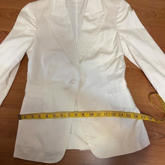 GUCCI cotton-blend unlined pants and suit in white - Picture 7 of 16